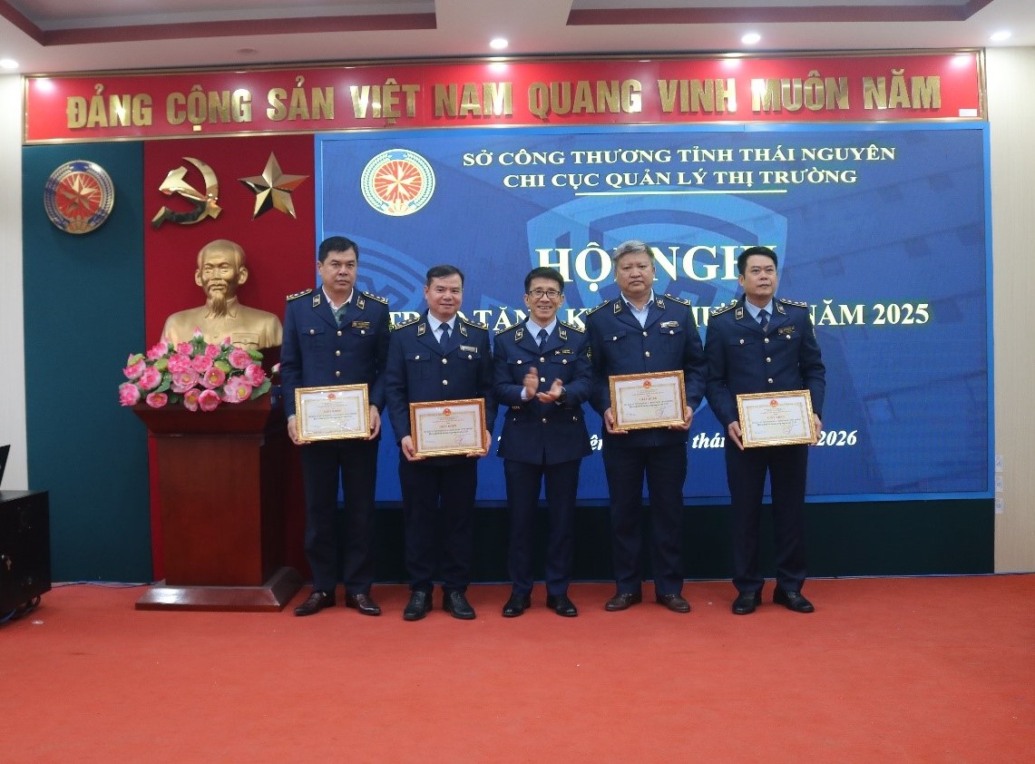 Chi cục QLTT tỉnh Thái Nguyên tổng kết công tác Đảng và công tác QLTT năm 2025, triển khai nhiệm vụ năm 2026